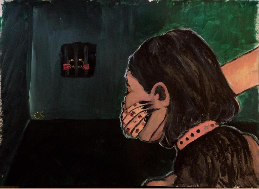 esquizofrenia dibujo acrilico